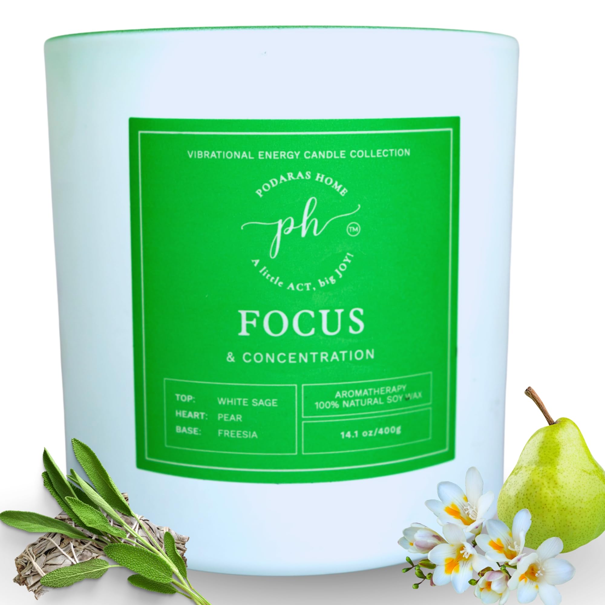 Podaras Home bougie extralarge concentration – stimule l attention au travail