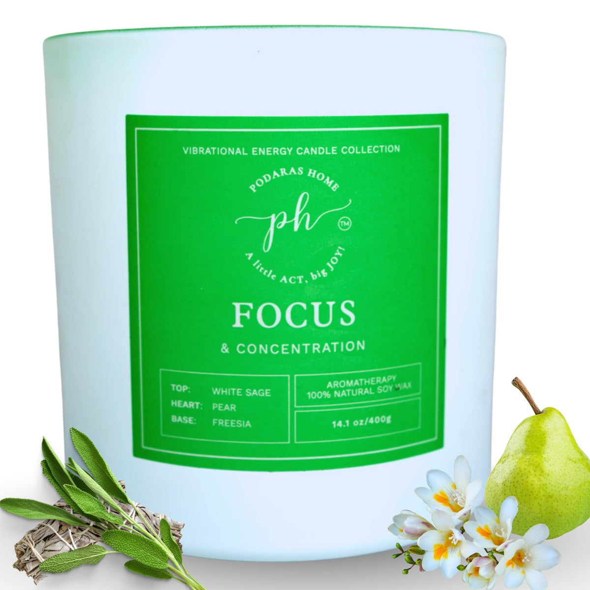 Podaras Home bougie extralarge concentration – stimule l attention au travail