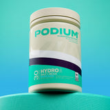Podium Nutrition Hydro-Sel: verre d eau avec poudre saveur framboise bleue