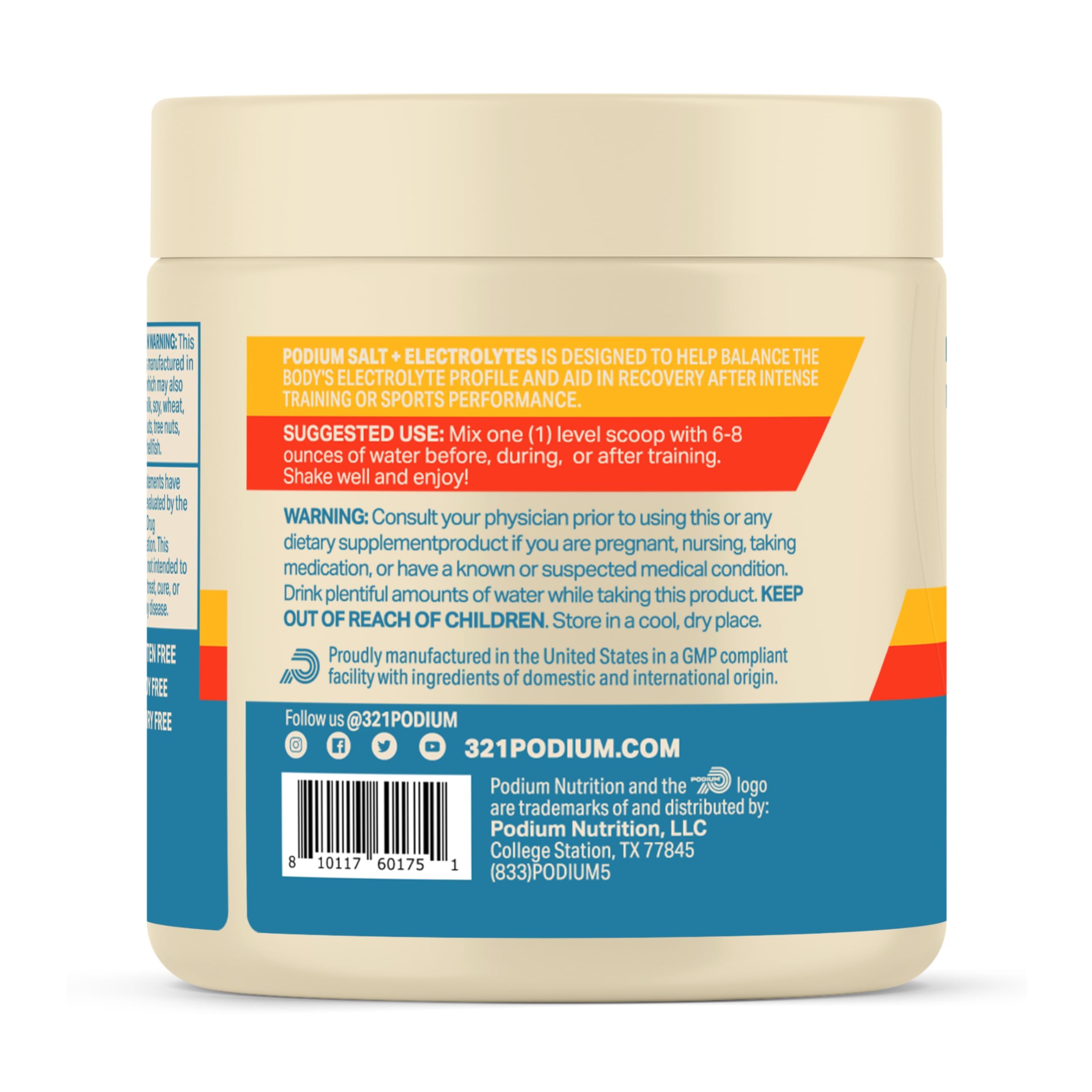 Podium Nutrition Salt+Electrolytes Tropical Lime - saveur tropicale rafraîchissante pour boisson sportive.