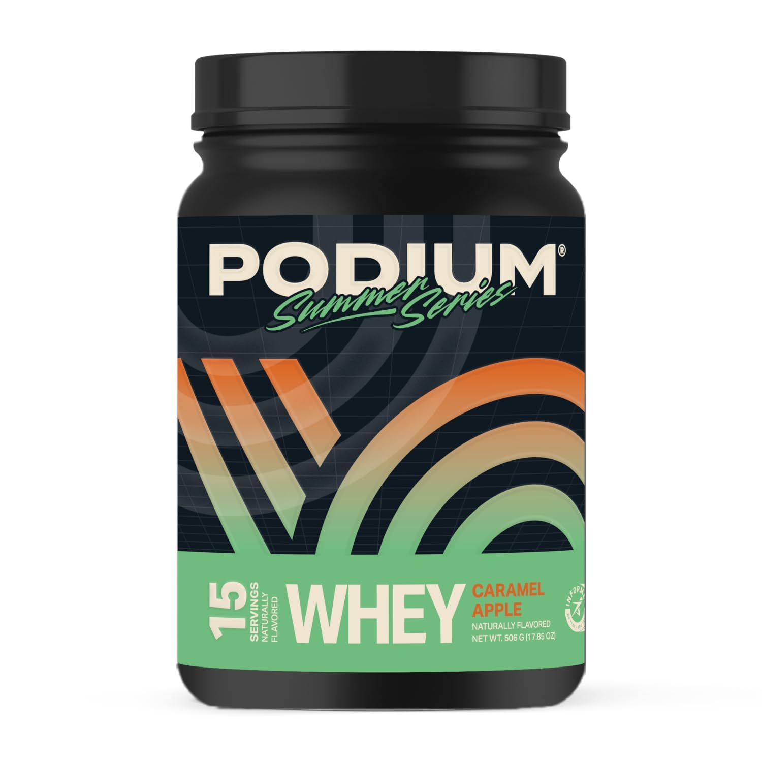 Podium Nutrition Whey Caramel Apple, bouteille prête à l'emploi pour récupération post-entraînement.