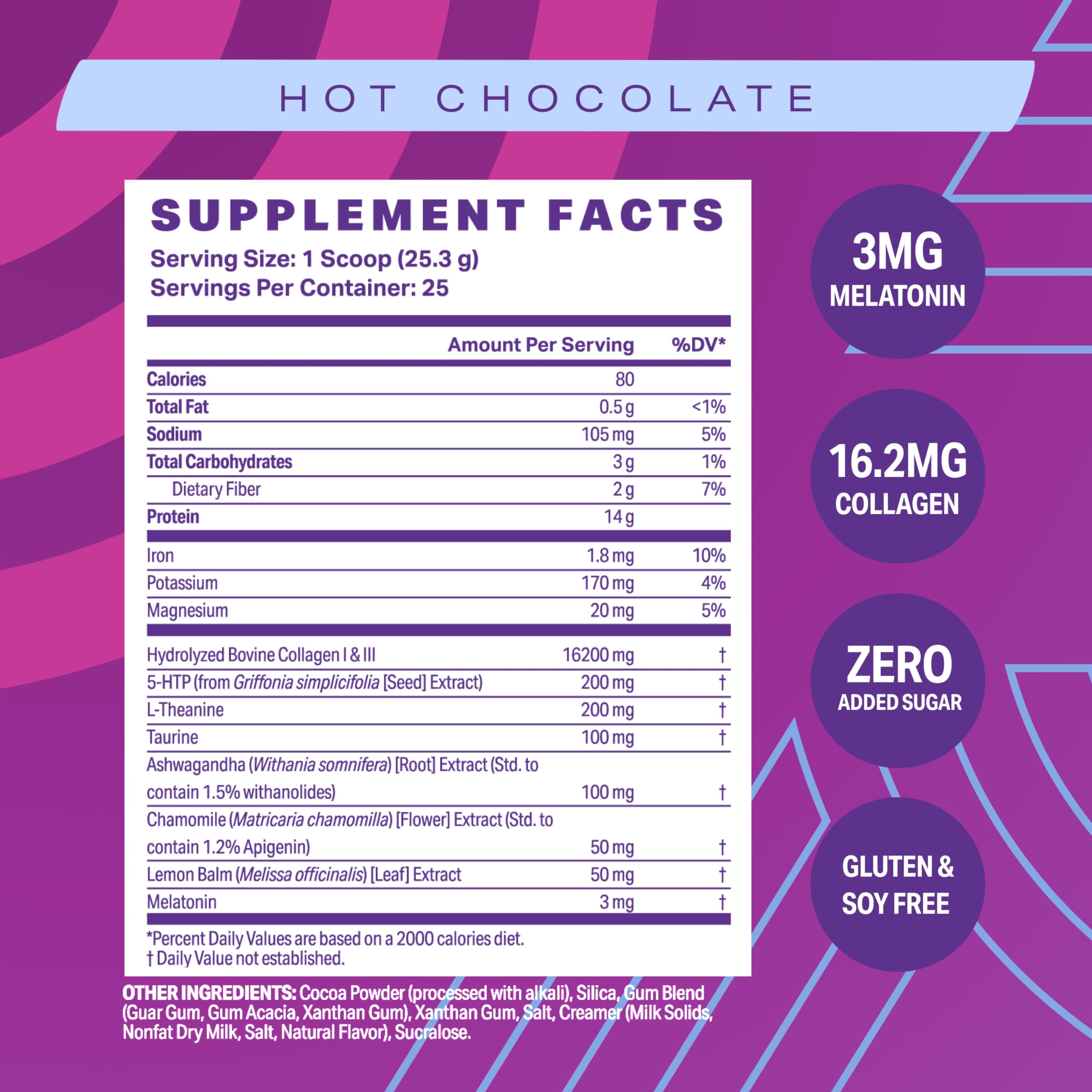 Podium Sleepy Collagène Chocolat Chaud: ingrédients clés et effets apaisants.