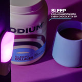 Podium Sleepy Collagène Chocolat Chaud avec mélatonine et détente nocturne.