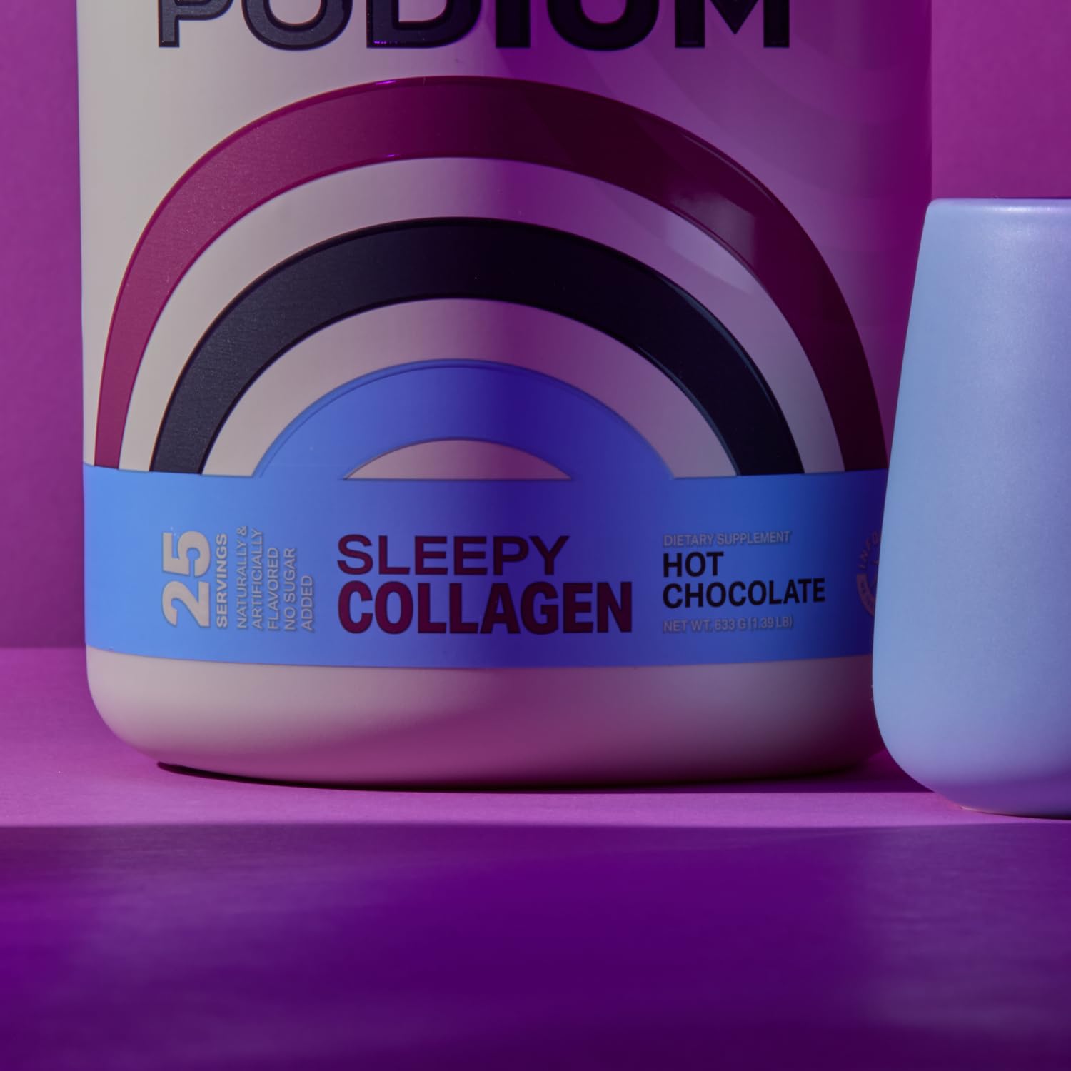 Podium Sleepy Collagène Chocolat Chaud recommandé avec camomille ou tisane soir.