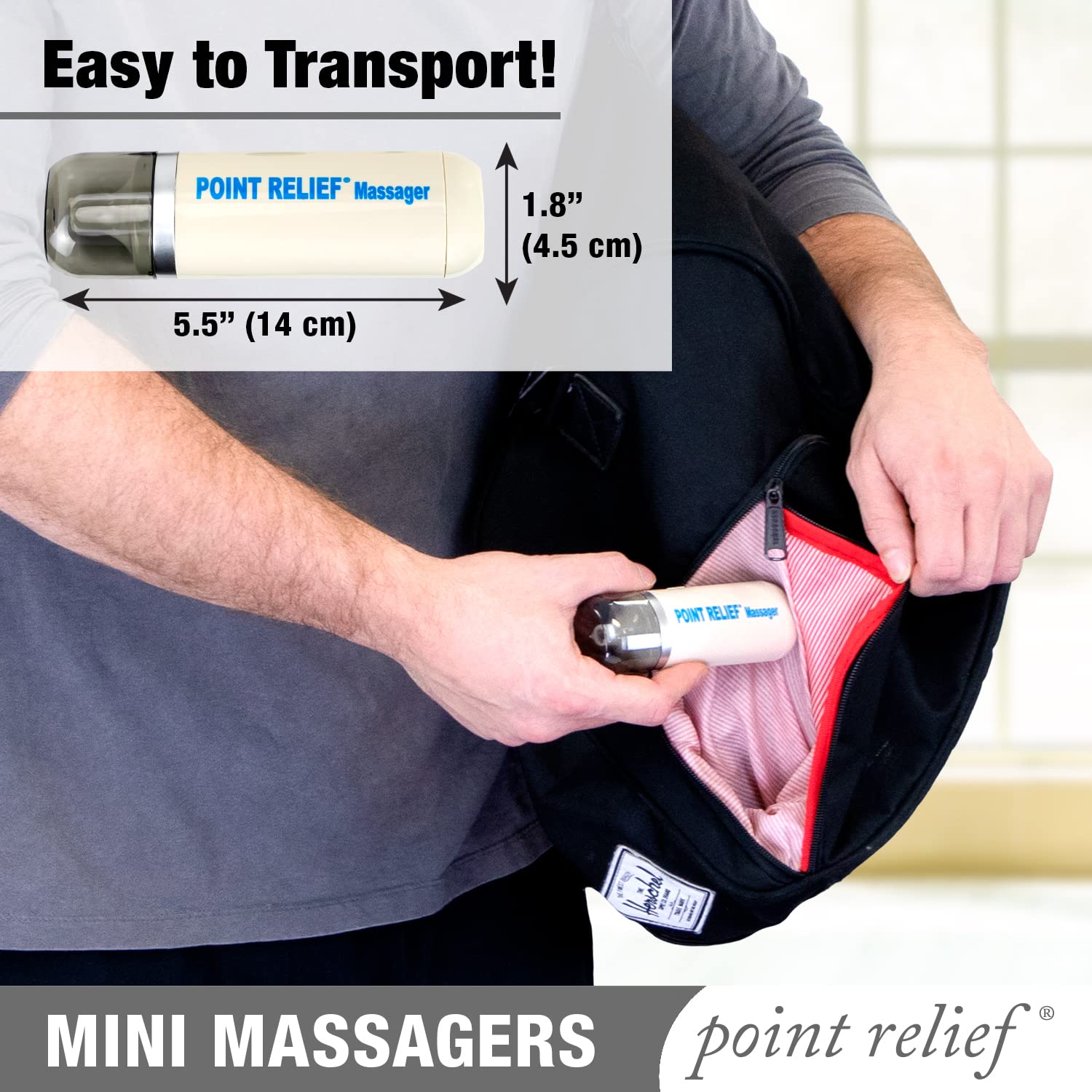 Point Relief Mini-Massager – silencieux-discret : fonctionnement quasi silencieux pour une utilisation discrète.