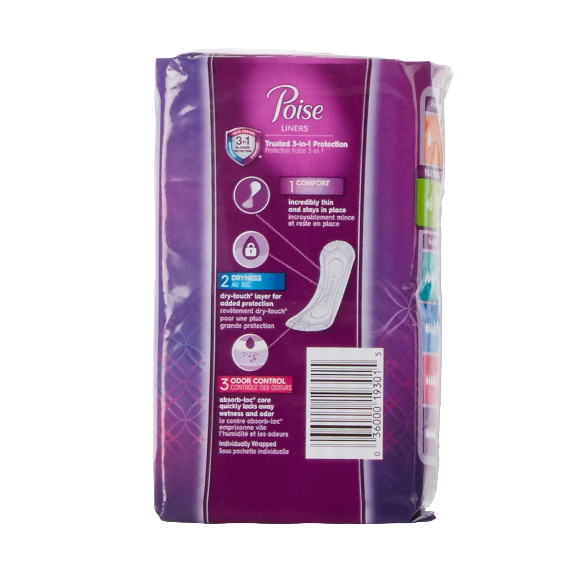Poise – couche CleanFresh sèche instantanément pour une sensation de fraîcheur.
