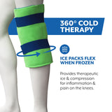 Polar Ice Genou Wrap avec fermeture à crochets et boucles assure un ajustement sûr.