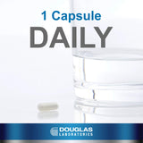 Étiquette Policosanol Douglas Laboratories indiquant les ingrédients et l'absence d'OGM.