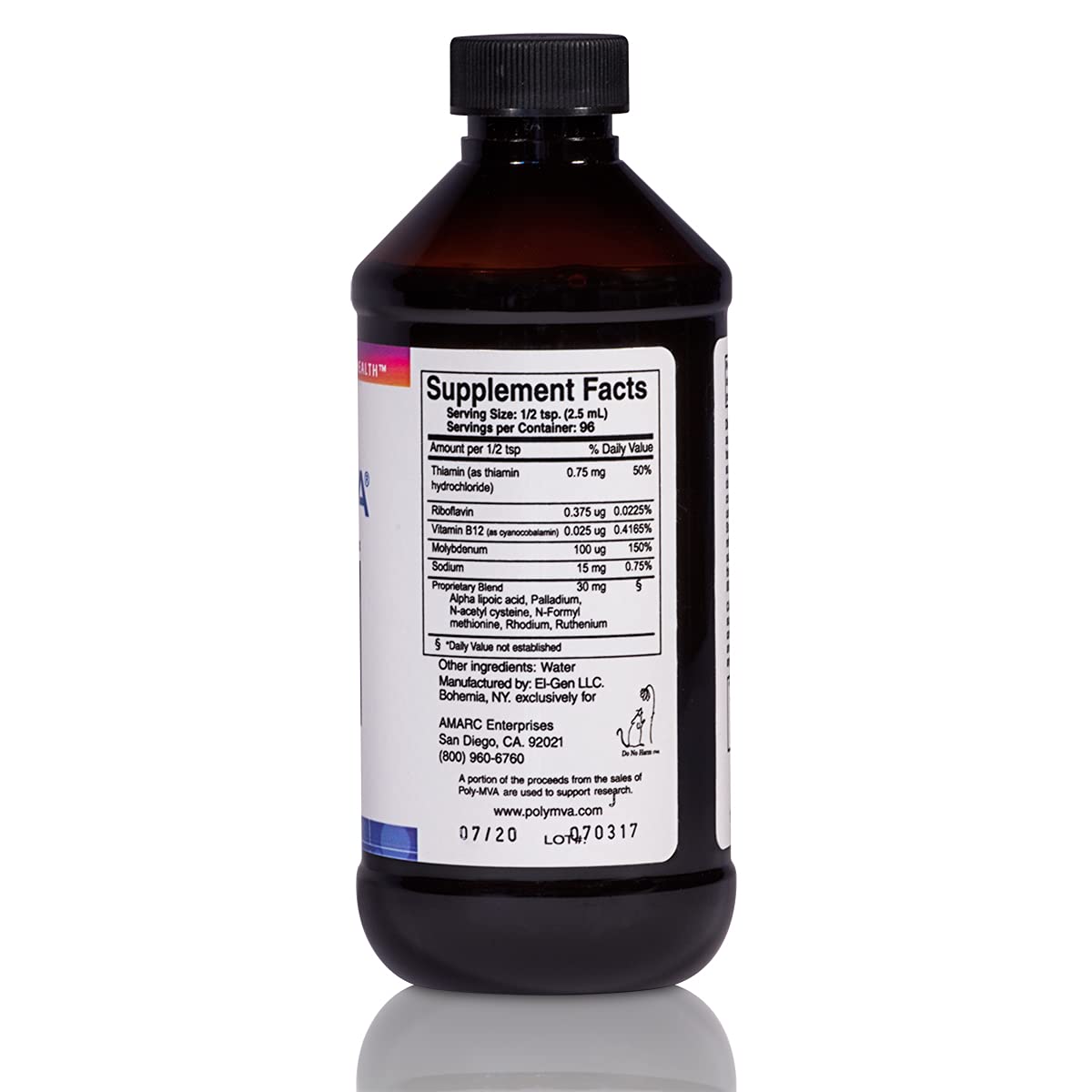 Poly-MVA cuillère-dose demi, dosage pratique et régulier.