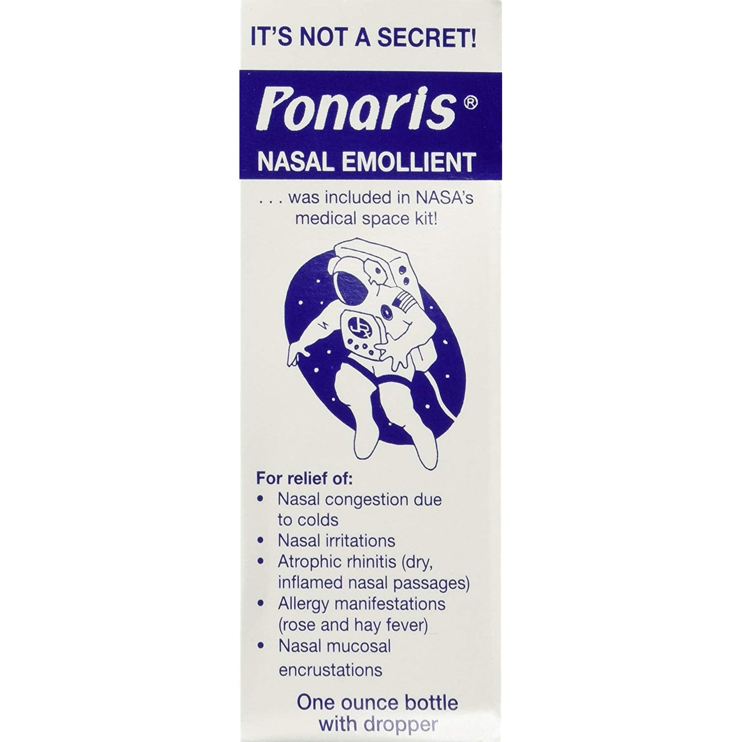 Ponaris Emollient nasal — flacon 30 ml, ensemble de 4, apaise la sécheresse nasale et le confort nasal.