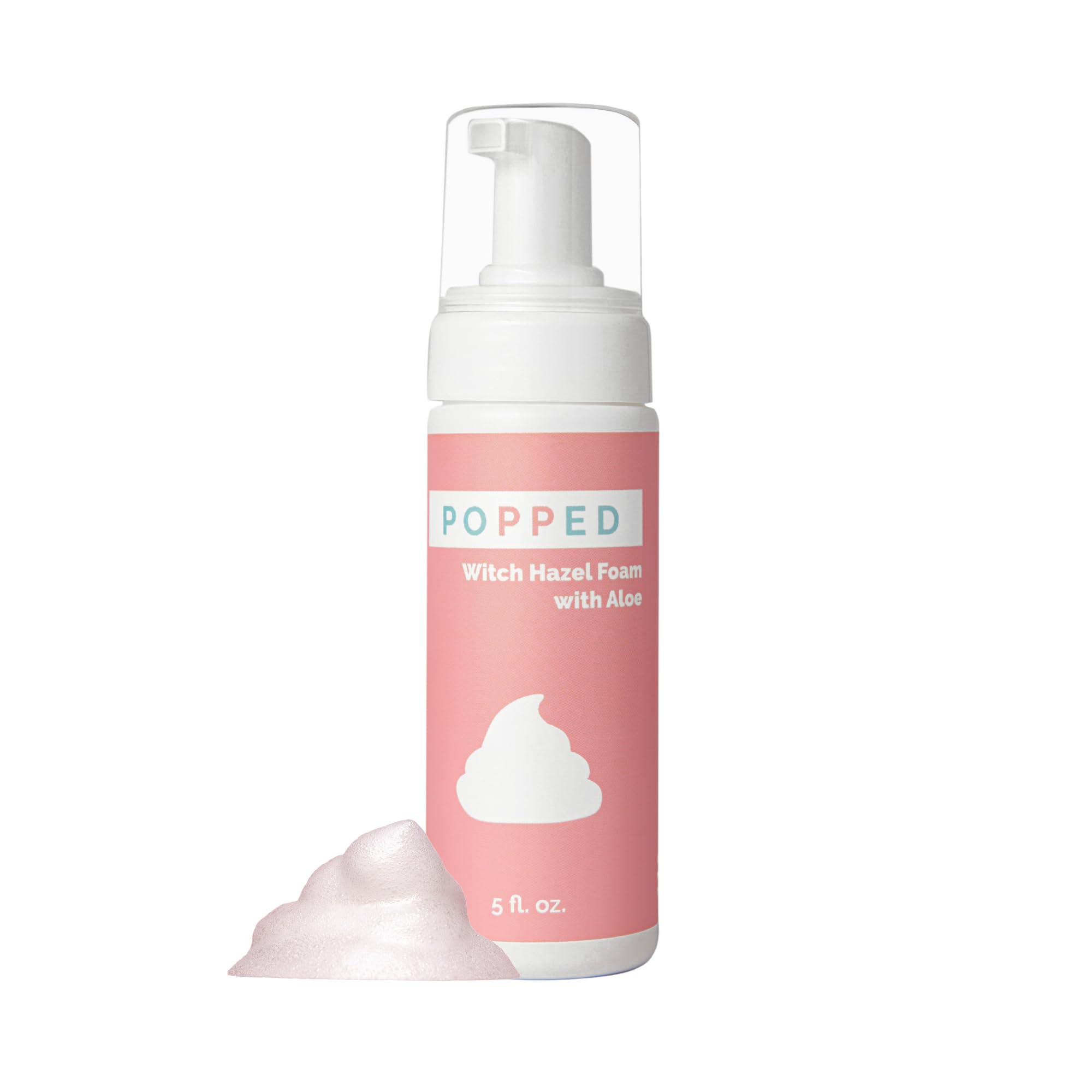 Mousse Popped à l’hamamélis dans la bouteille pour soulagement post-partum potentiel.