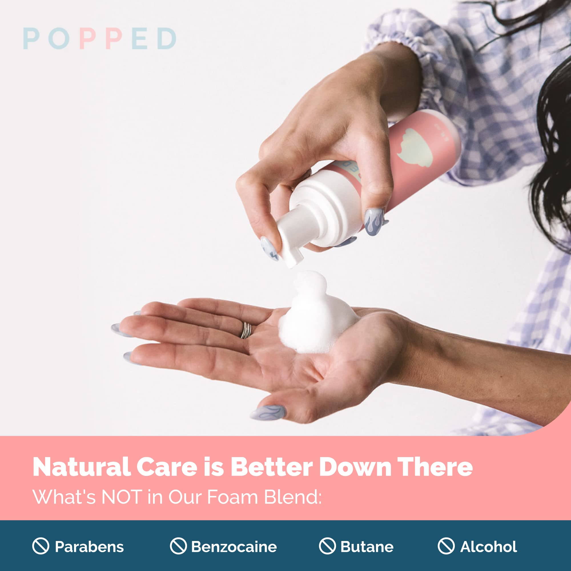 Effet frais après réfrigération avec la mousse Popped hamamélis.