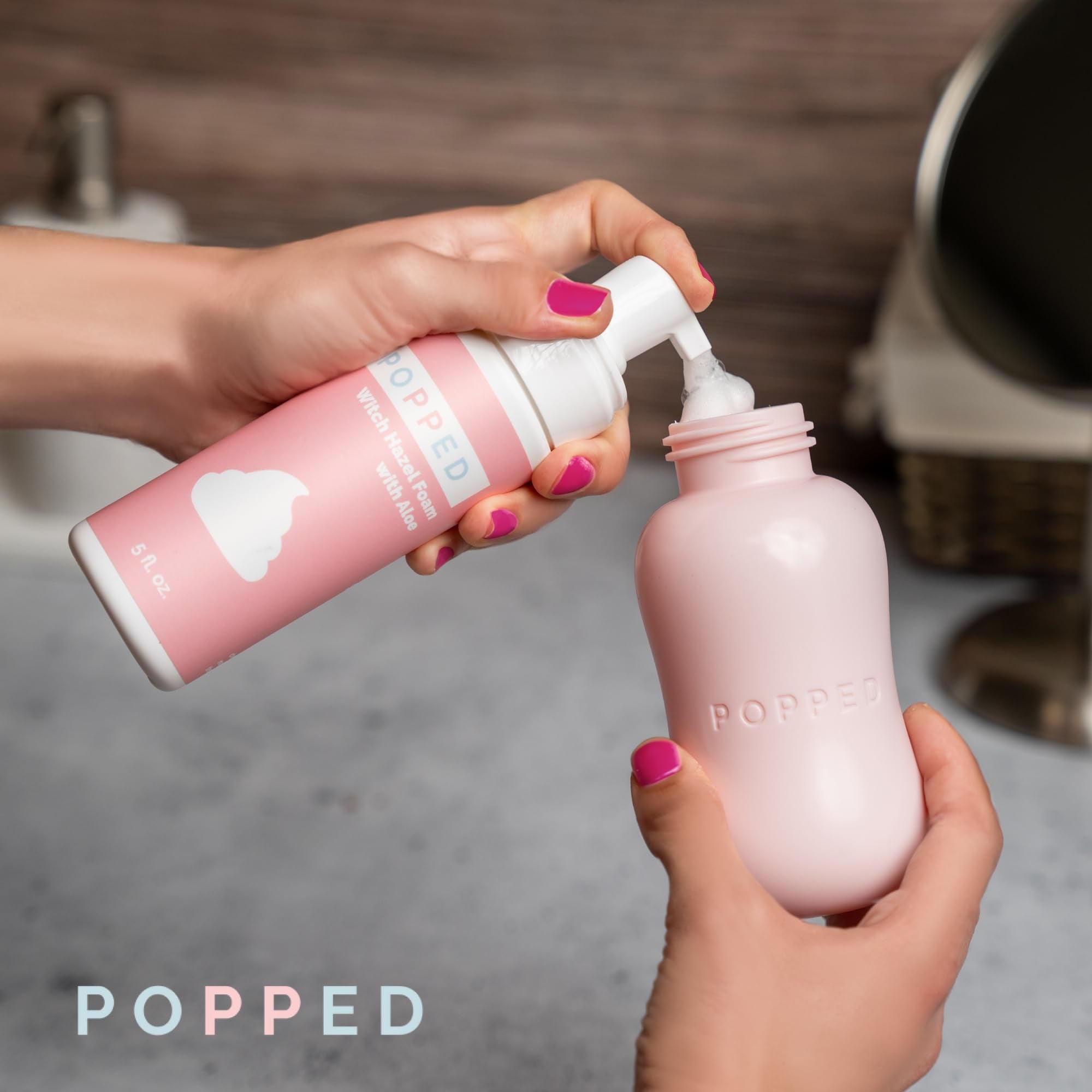 Texture lisse de la mousse Popped dans un flacon
