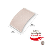 POROUS-CAPSICUM-PLASTER, application sur peau montrant chaleur apaisante.