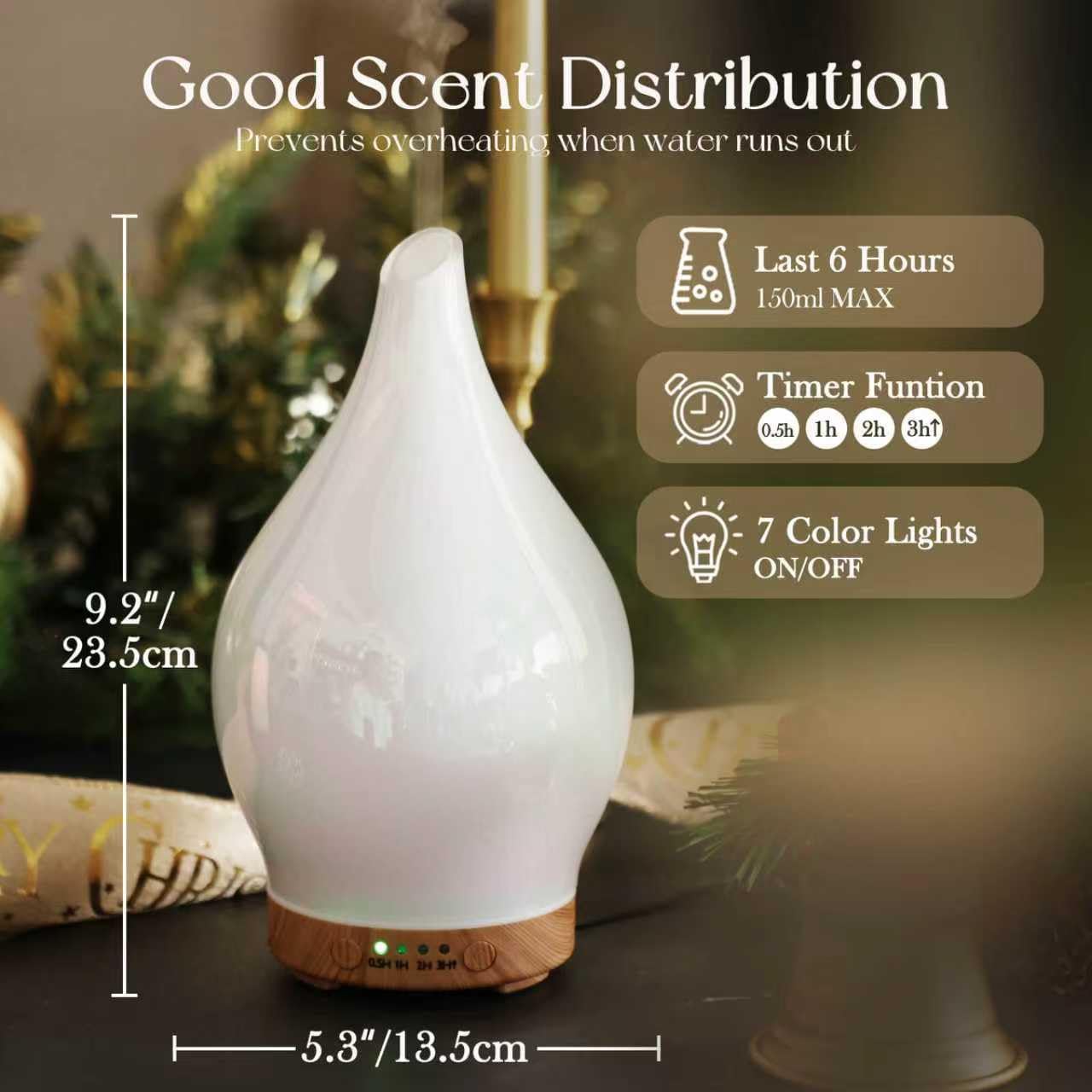 Base en bois-grain soutient le diffuseur Porseme.