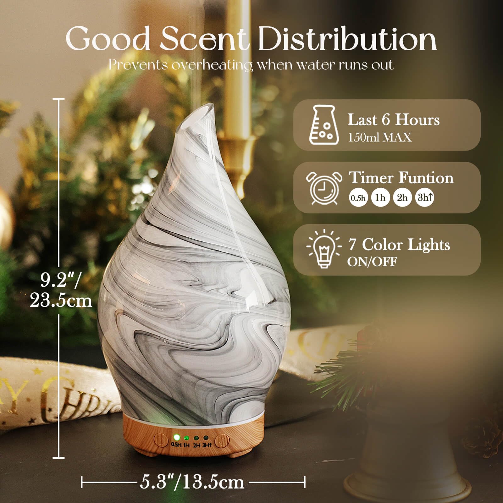Porseme diffuseur 150 ml, motif étoile décoratif pour intérieur élégant.