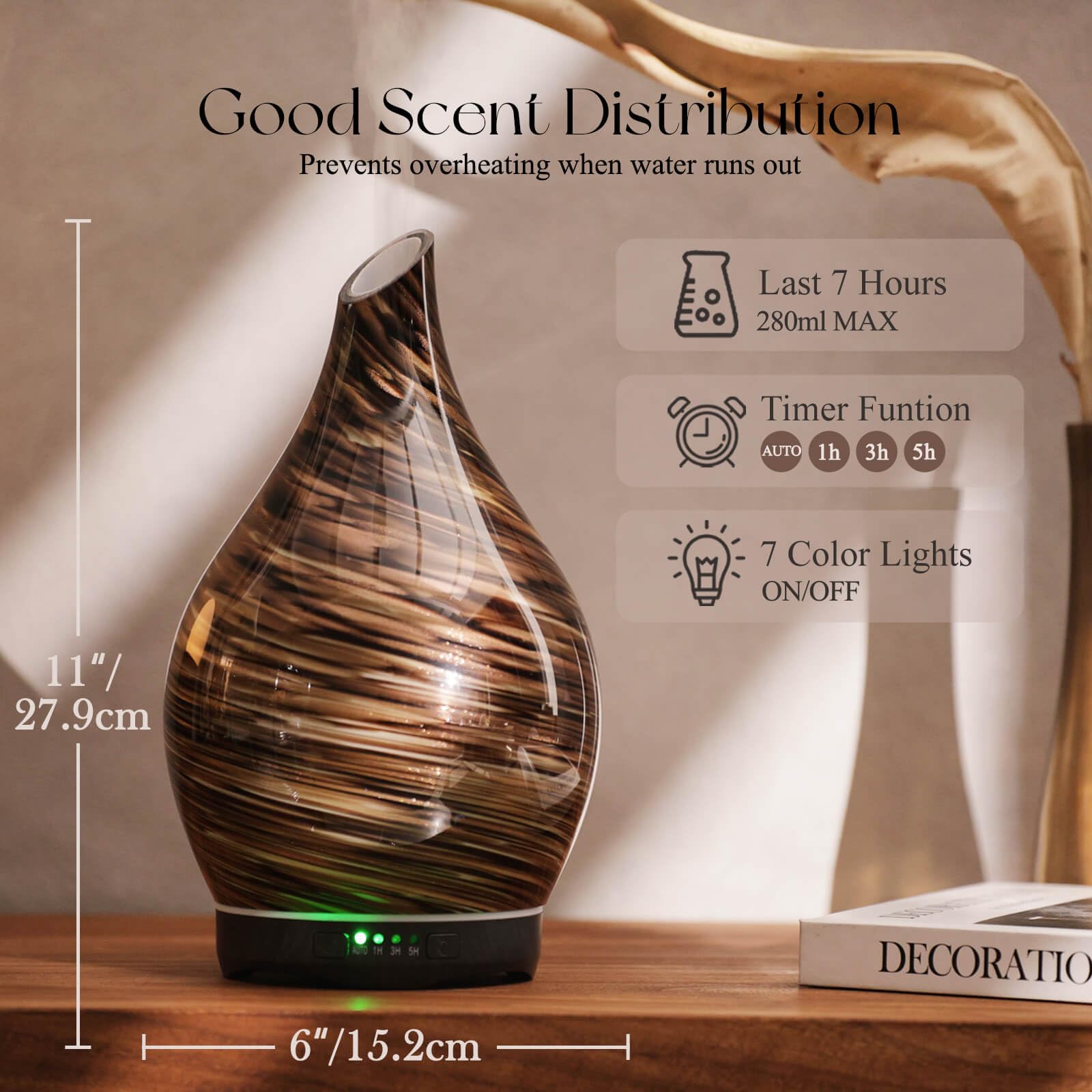 Diffuseur Porseme à base bois grain, chaleur naturelle