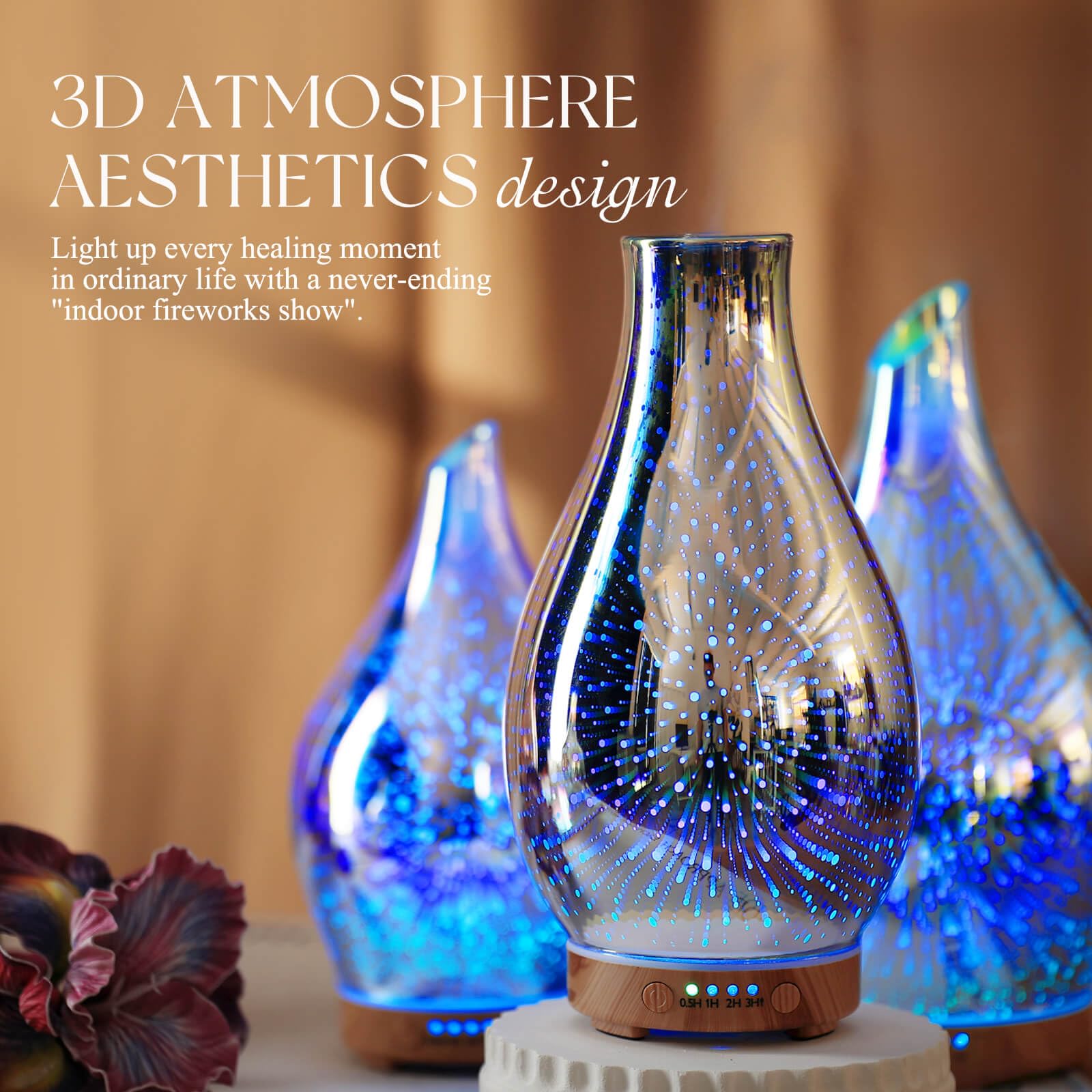 Porseme diffuseur design zen en verre; décoration et relaxation dans une pièce.