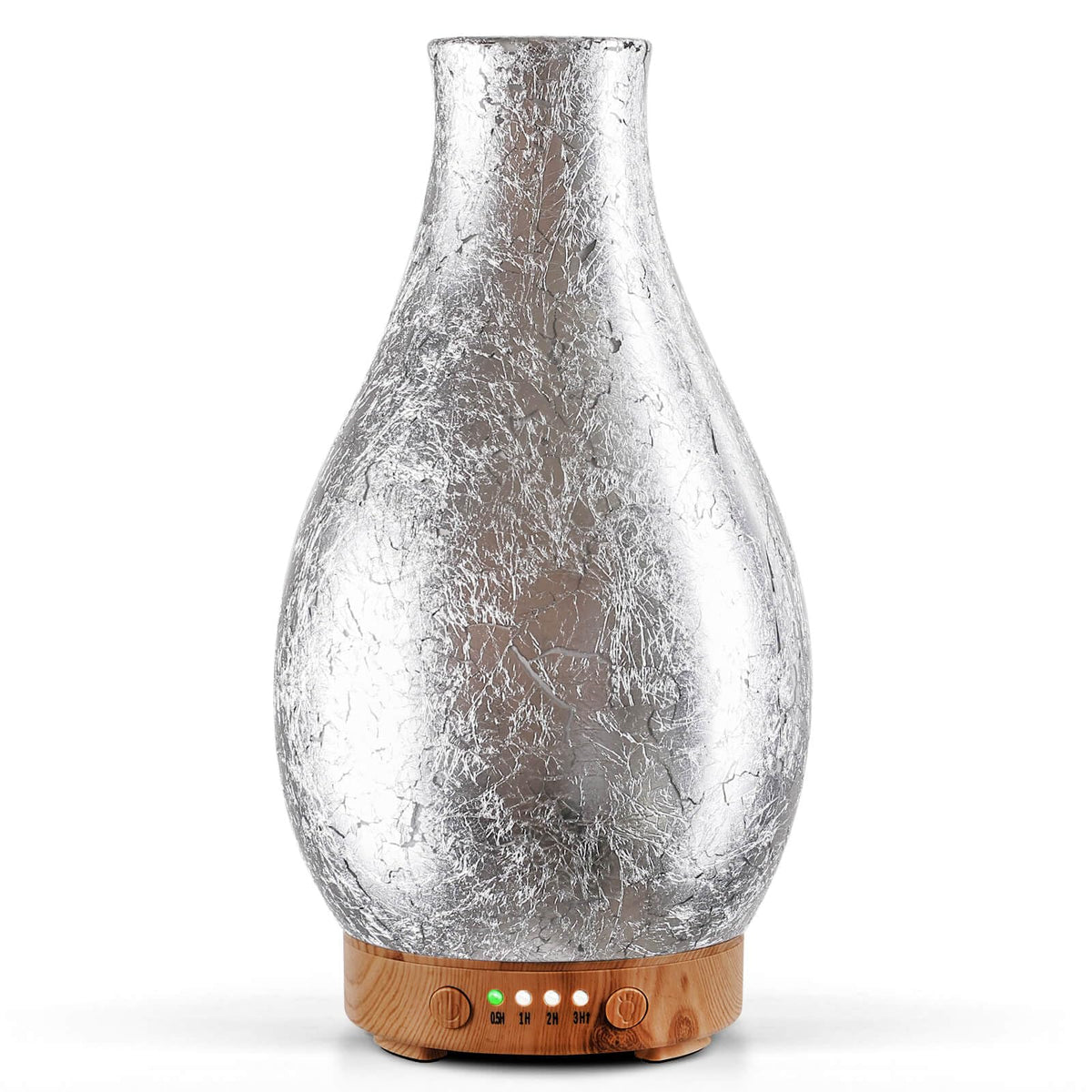 Porseme diffuseur d'huiles essentielles en verre argenté 3D, ambiance chic et apaisante.
