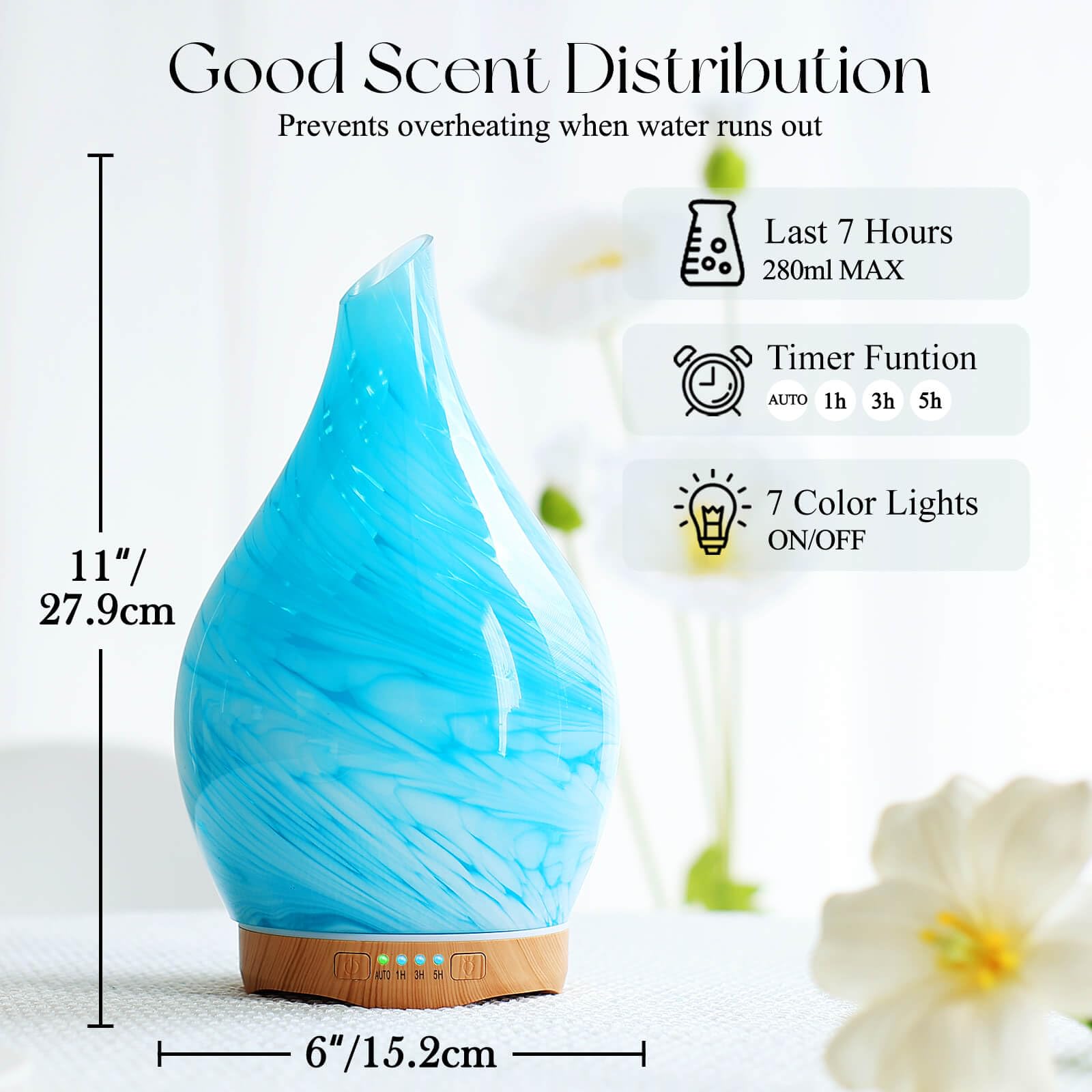 Base bois grain naturel du diffuseur Porseme pour une touche décorative