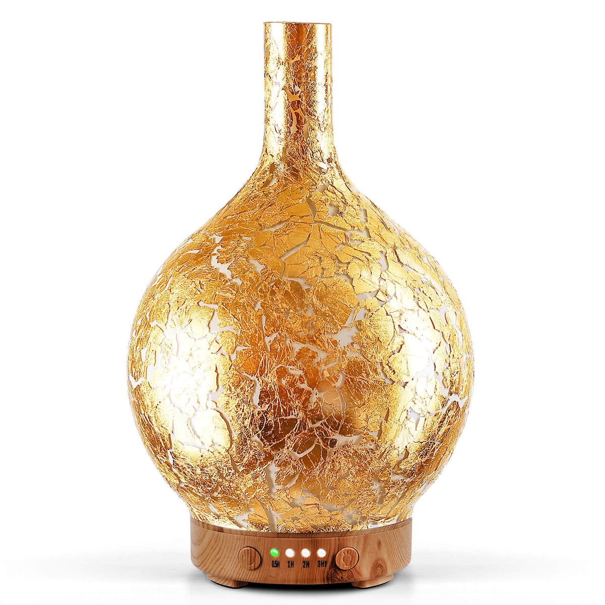 Porseme diffuseur en verre doré 150 ml, ambiance aromatique élégante dans le salon.
