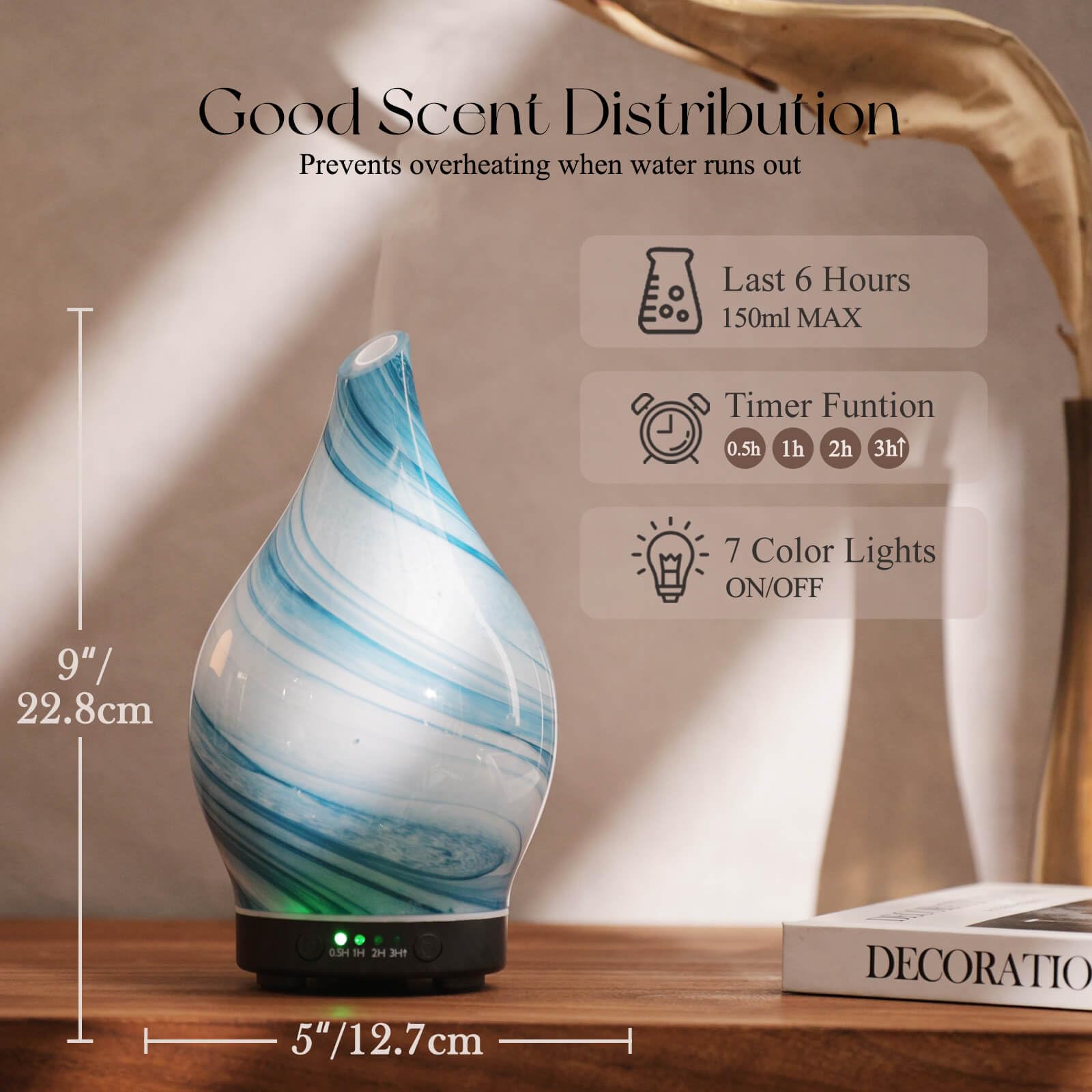 Porseme diffuseur LED 7 couleurs pour créer l'ambiance relaxante