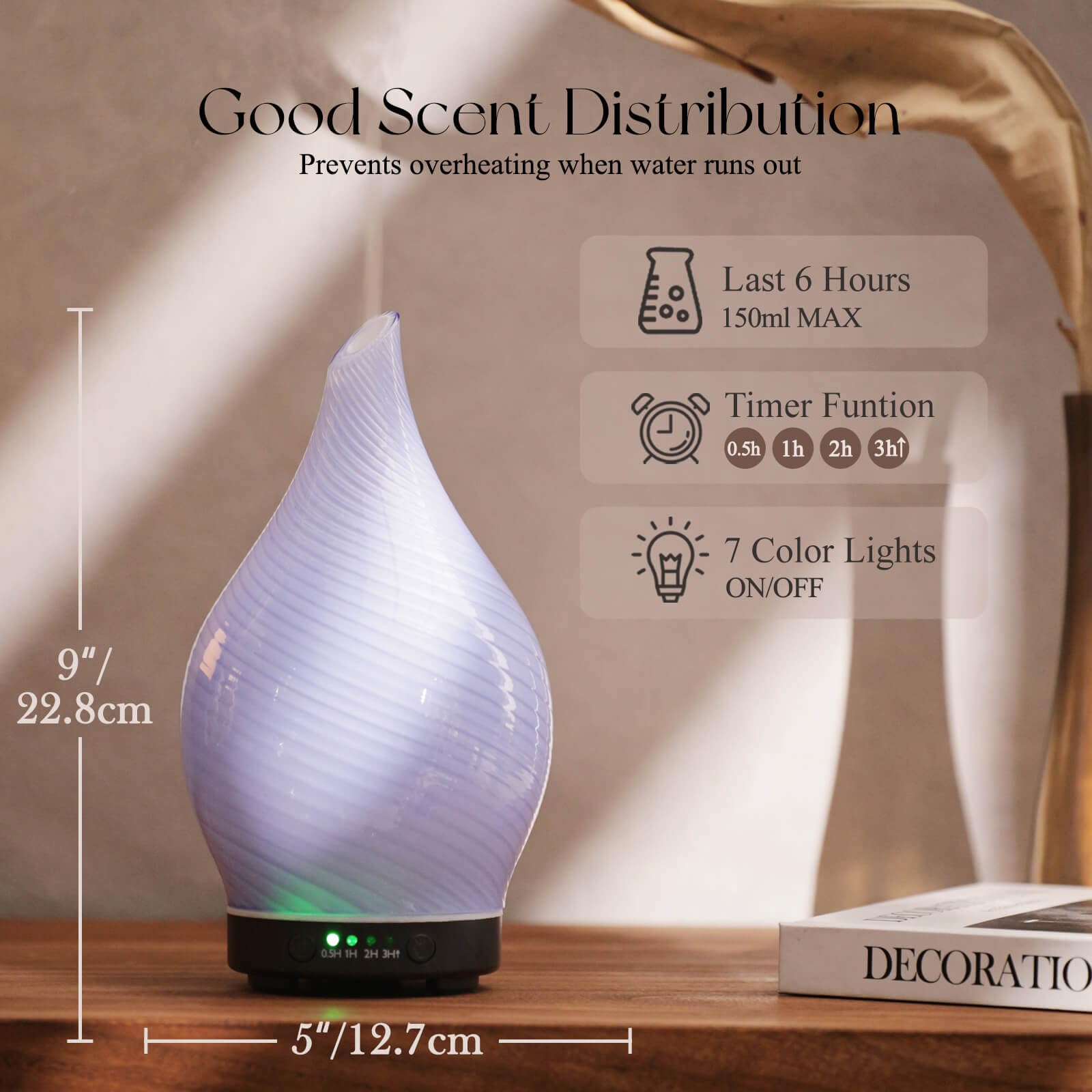Porseme diffuseur LED sept couleurs pour créer une ambiance relaxante