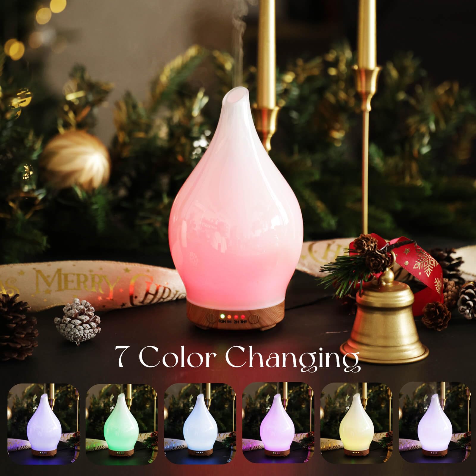 Porseme diffuseur avec sept couleurs lumineuses pour varier l'ambiance.