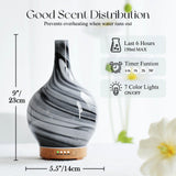 Porseme diffuseur verre base bois, look naturel et ambiance chaleureuse.