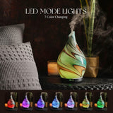 Porseme diffuseur verre-dôme étoilé: éclairage LED 7 couleurs relaxant