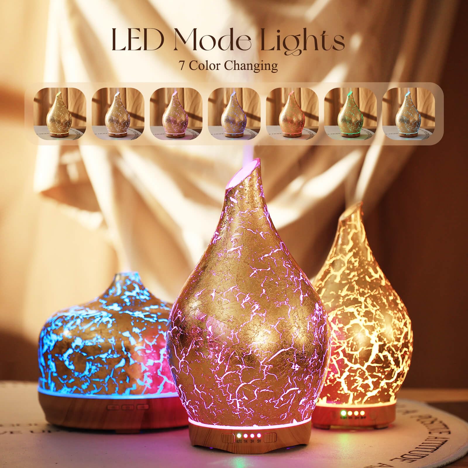 Porseme diffuseur-verre-souffle-or-base-bois, design élégant et atmosphère chaleureuse.