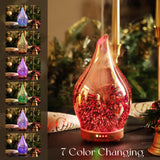 Porseme globe en verre rose doré montrant le motif feu d'artifice 3D.