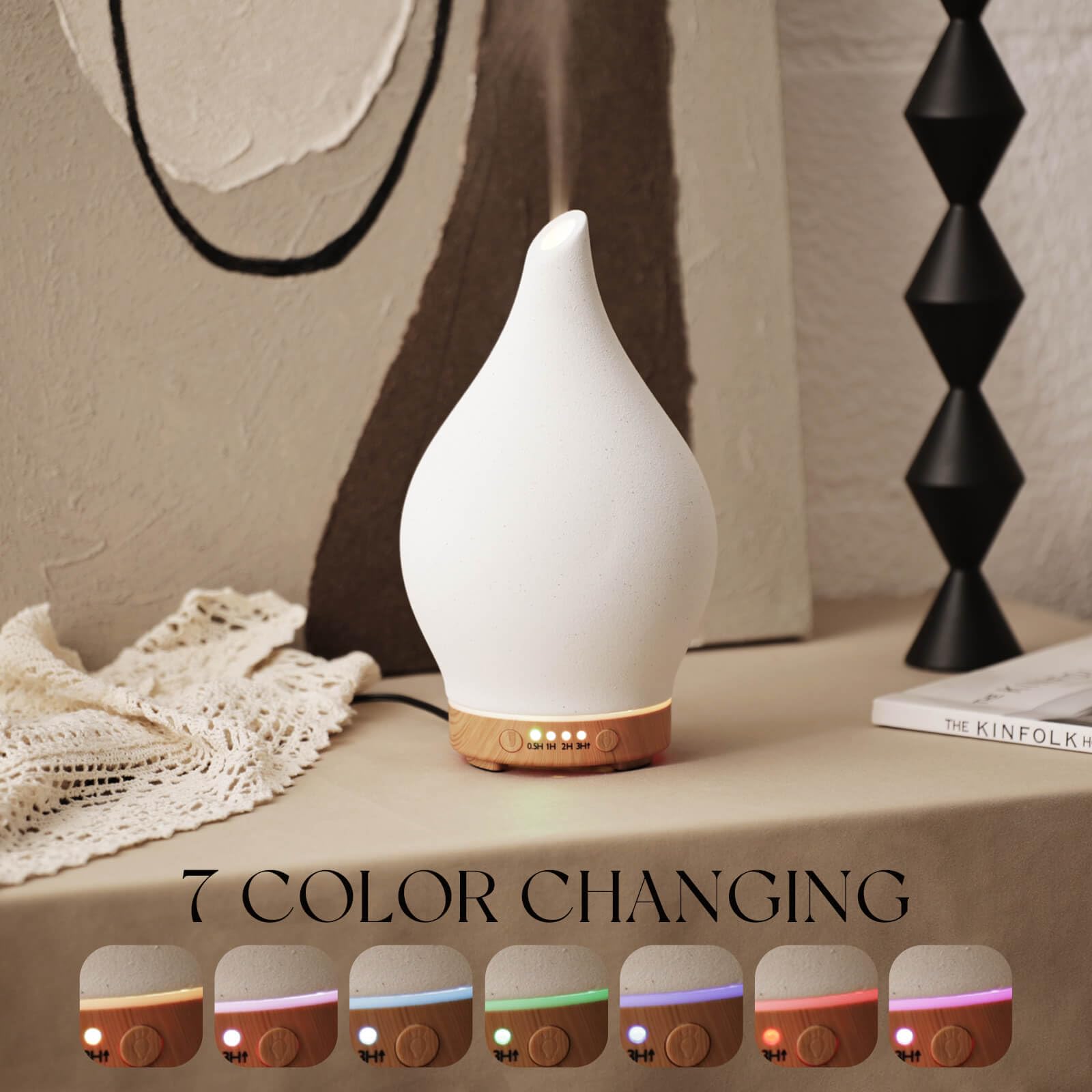 Porseme diffuseur LED 7 couleurs crée une ambiance relaxante et personnalisable