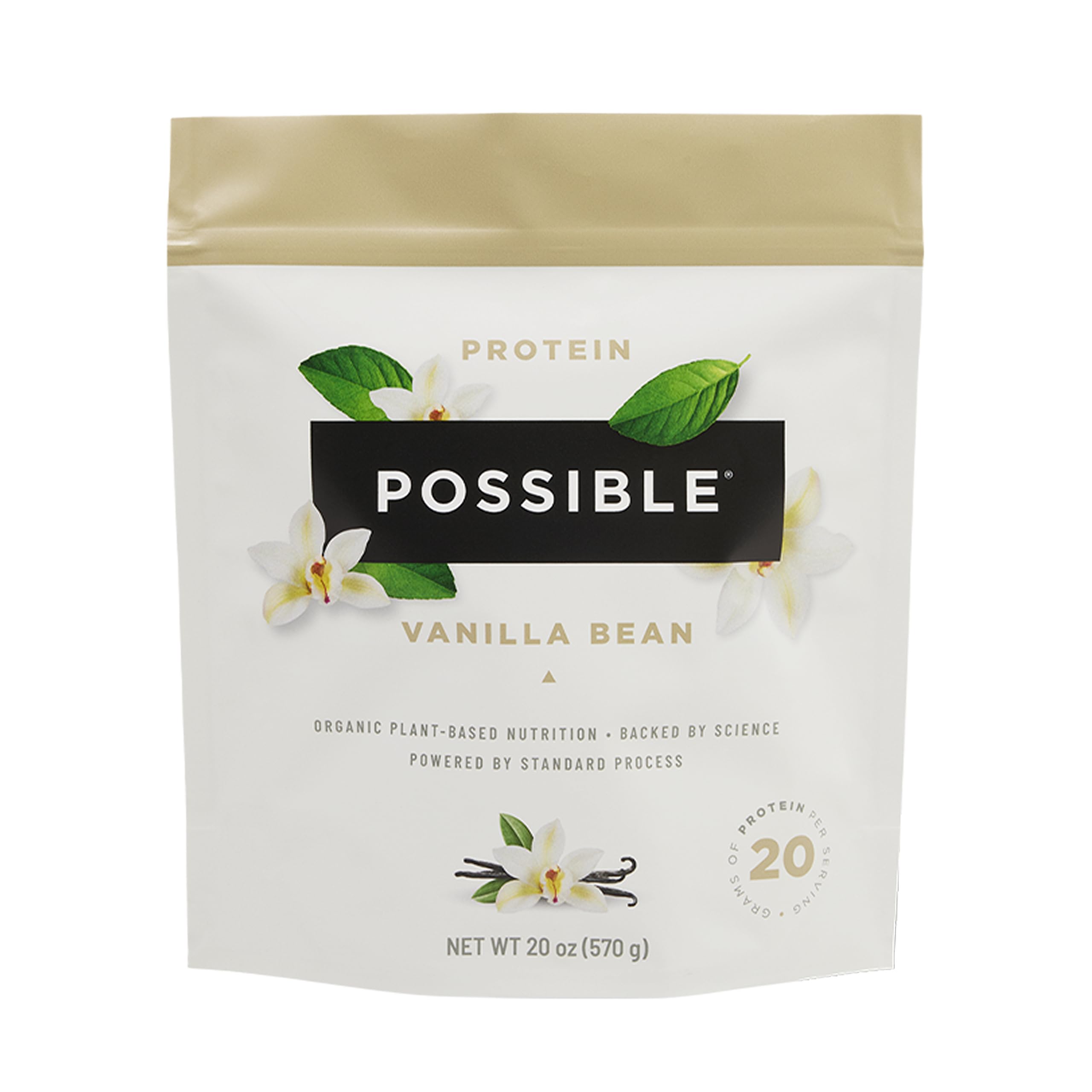 Possible poudre protéinée: verse dans le verre pour soutenir vos protéines quotidiennes.
