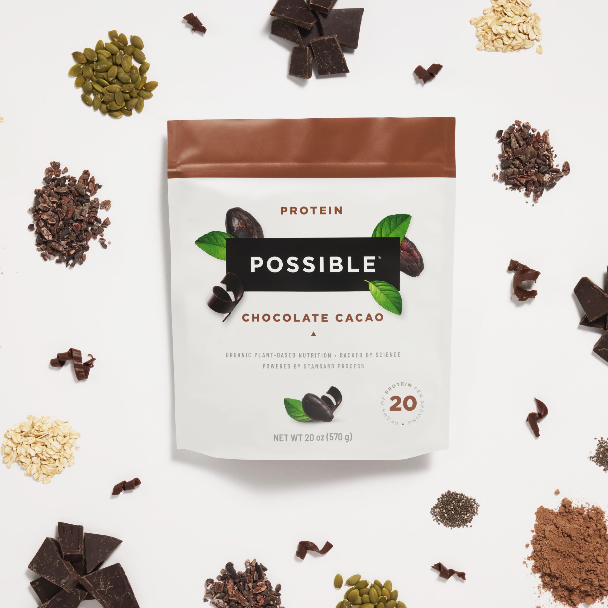 Possible Poudre Protéinée Chocolat Cacao collation protéinée après l'effort.