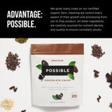 Mélange chocolat Possible Protéine avec de l’eau pour un shake rapide.