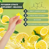 Gommes citrate de potassium pour adultes et enfants, méthode simple et agréable.