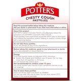 Gros plan sur une pastille Potters Chesty Cough, texture douce et chaleur apaisante.