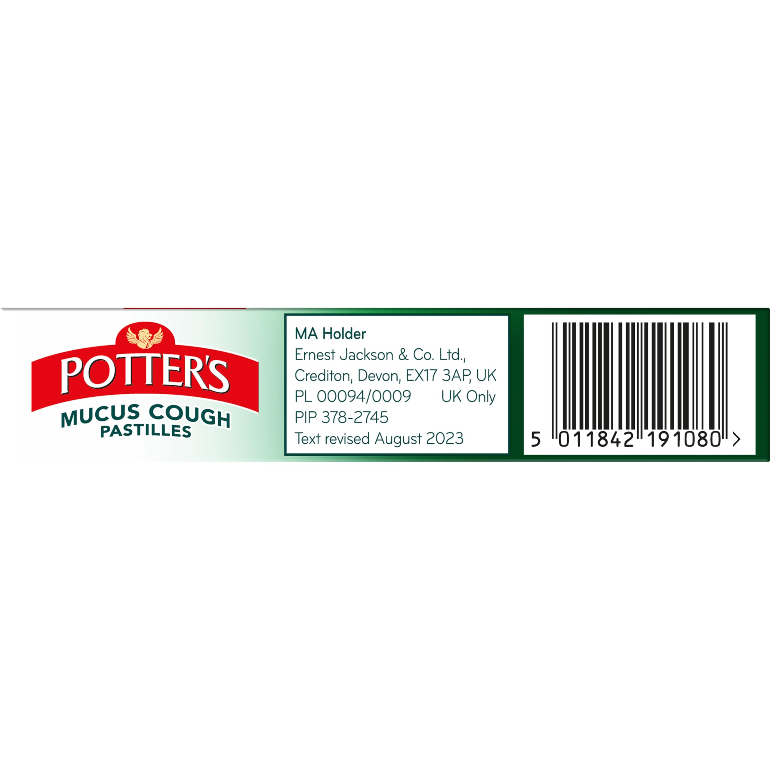Potters Pastilles Mucus et Toux, douceur en bouche et commodité