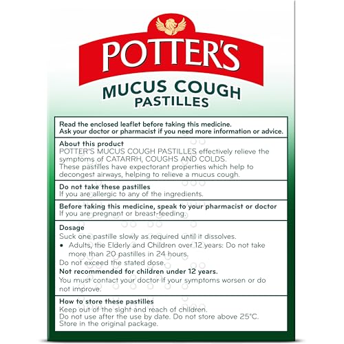 Potters Pastilles Mucus et Toux gros-plan sur les pastilles