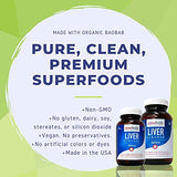 powbab Liver Cleanse Detox — gros plan sur les capsules faciles à prendre.