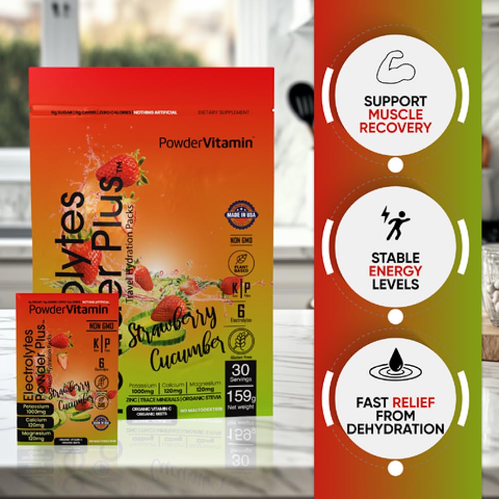 PowderVitamin Électrolytes betteraves, vitamine C et zinc pour nutriments.