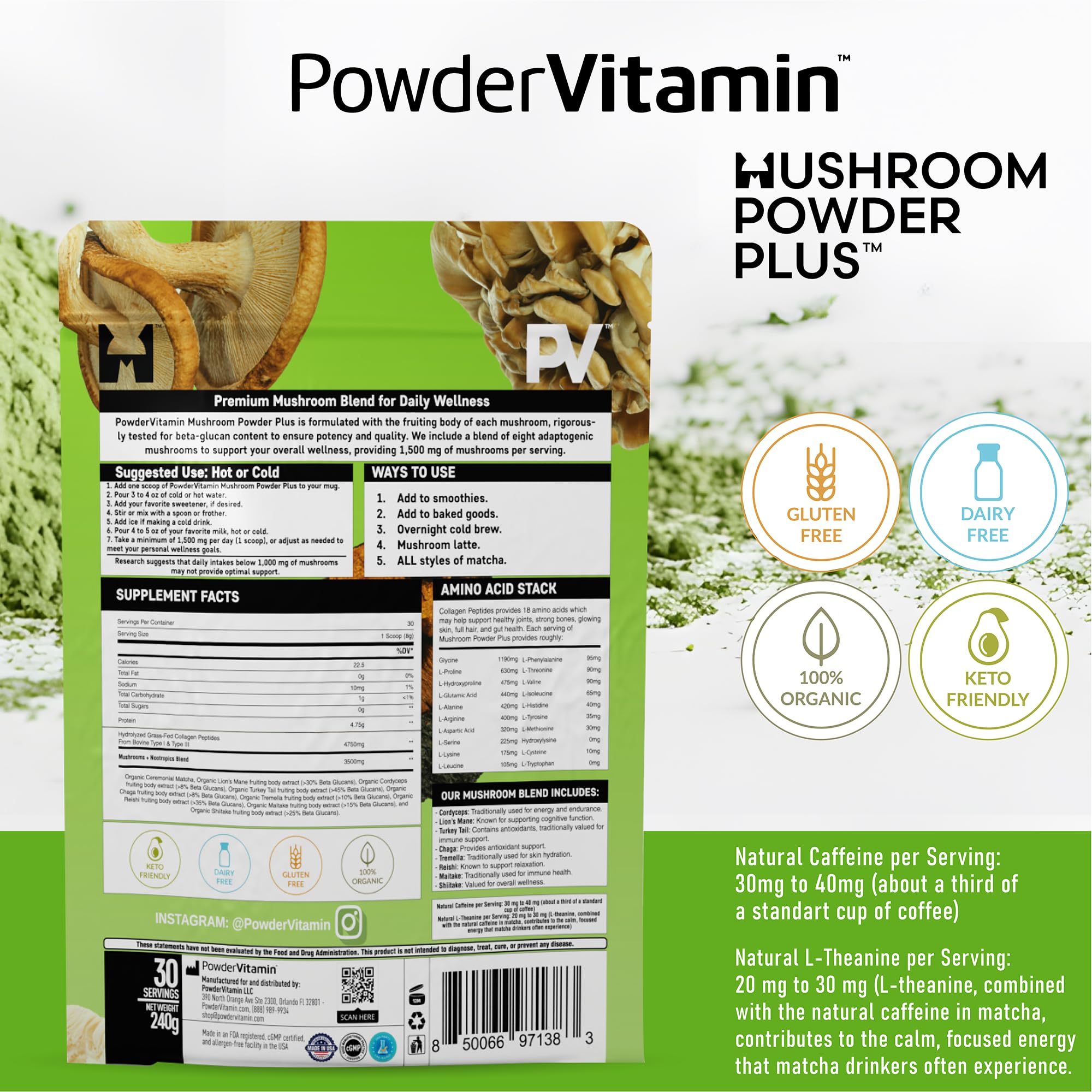 Chaga PowderVitamin: tonus et immunité au quotidien.