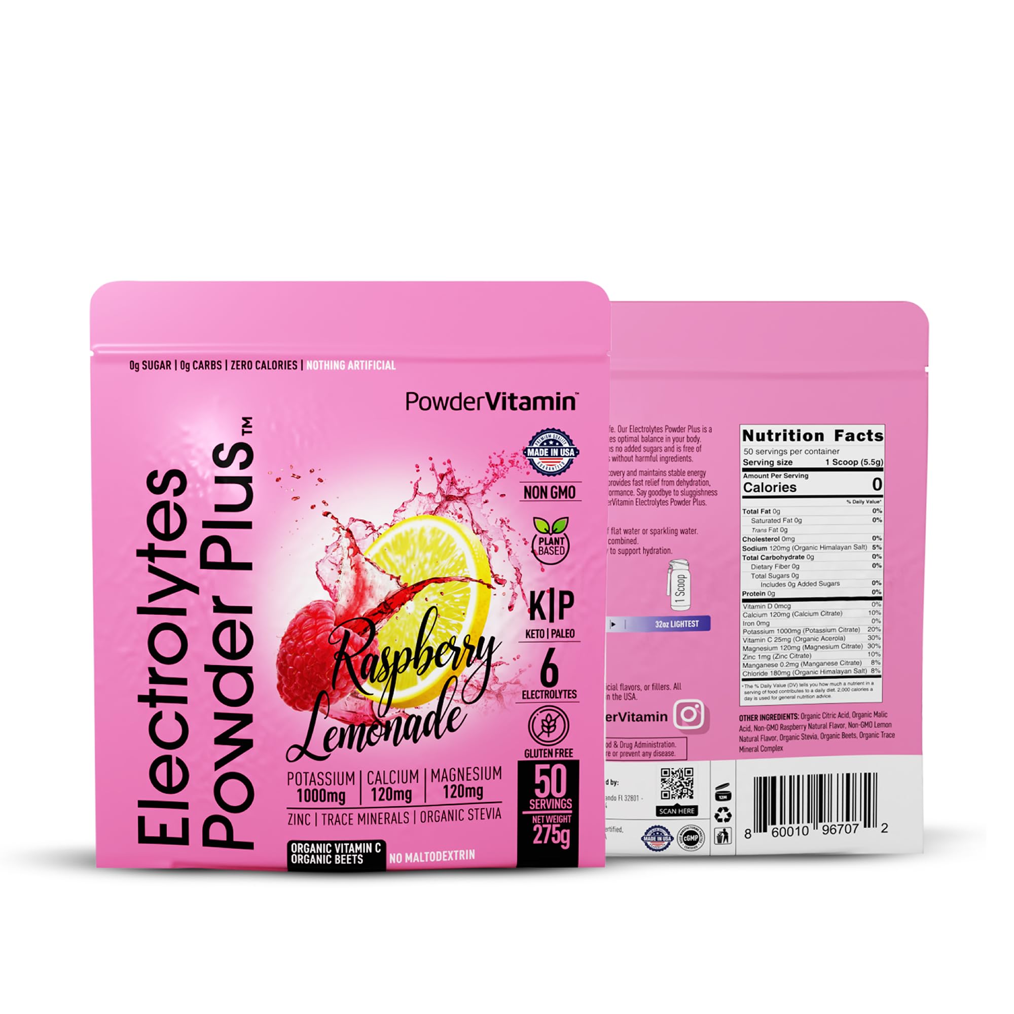 PowderVitamin Electrolytes dose, pratique pour démarrer votre boisson.