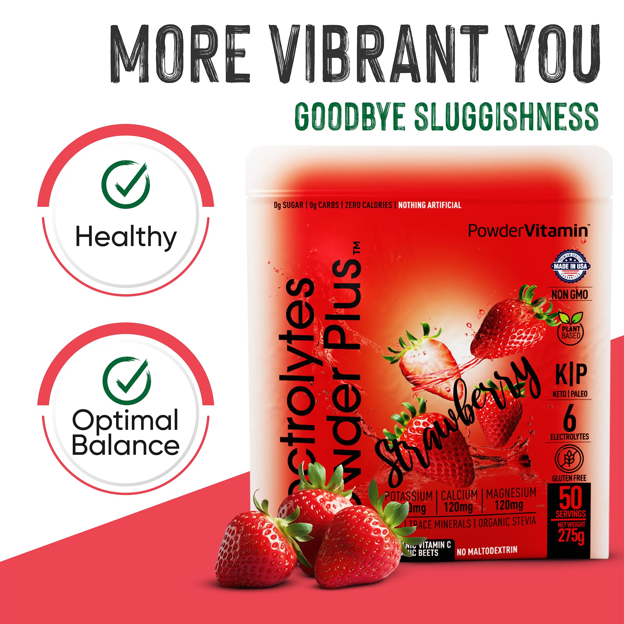 PowderVitamin Électrolytes Keto calcium 120 mg et magnésium 120 mg.