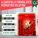 PowderVitamin Électrolytes Keto eau pétillante goût fraise rafraîchissant.