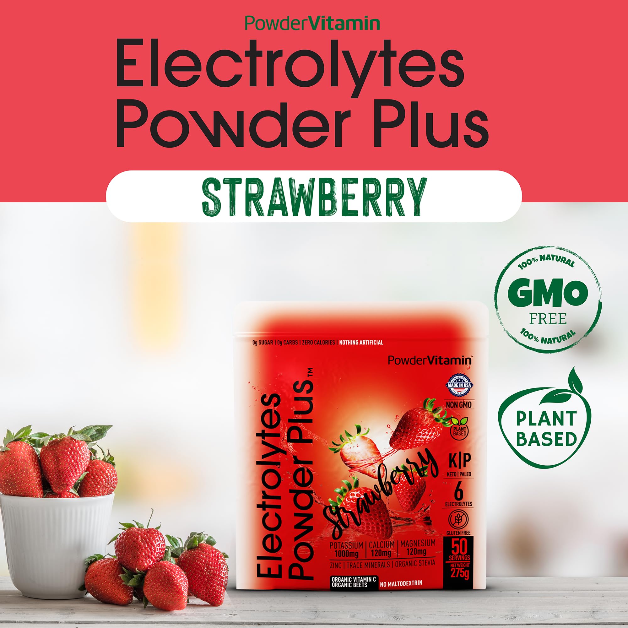 PowderVitamin Électrolytes Keto vitamine C biologique et zinc.