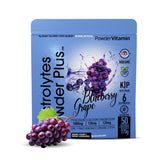 PowderVitamin Électrolytes Plus: bouteille et versement, hydratation après l'effort.