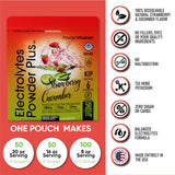 PowderVitamin Electrolytes Plus - mélange dans eau plate ou gazeuse pour hydratation rapide.