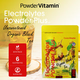 PowderVitamin Electrolytes Plus, mélange du thé noir dans un shaker lors de l'entraînement.